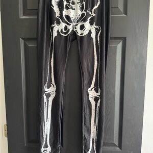 Skeleton Print Black Leggings